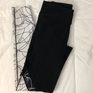 Fabletics Leggings Size M. Black, white & mesh.